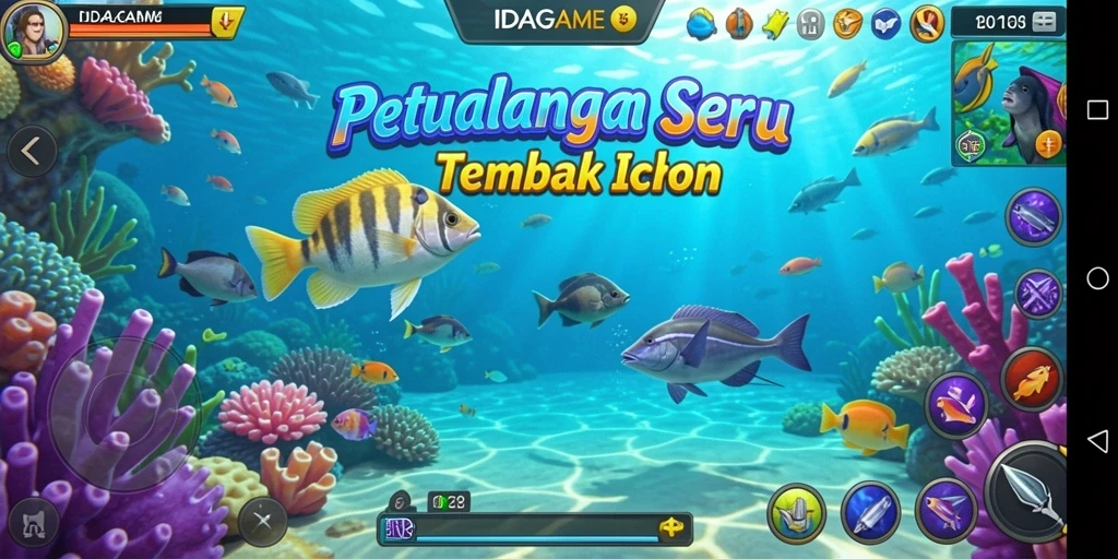 Tangkapan layar IDAGAME menampilkan aksi memancing yang mendebarkan.