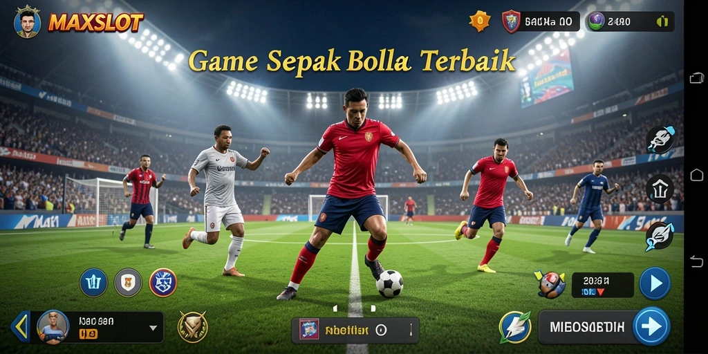 Gameplay <strong>MAXSLOT</strong> yang seru dan mendebarkan di lapangan sepak bola.