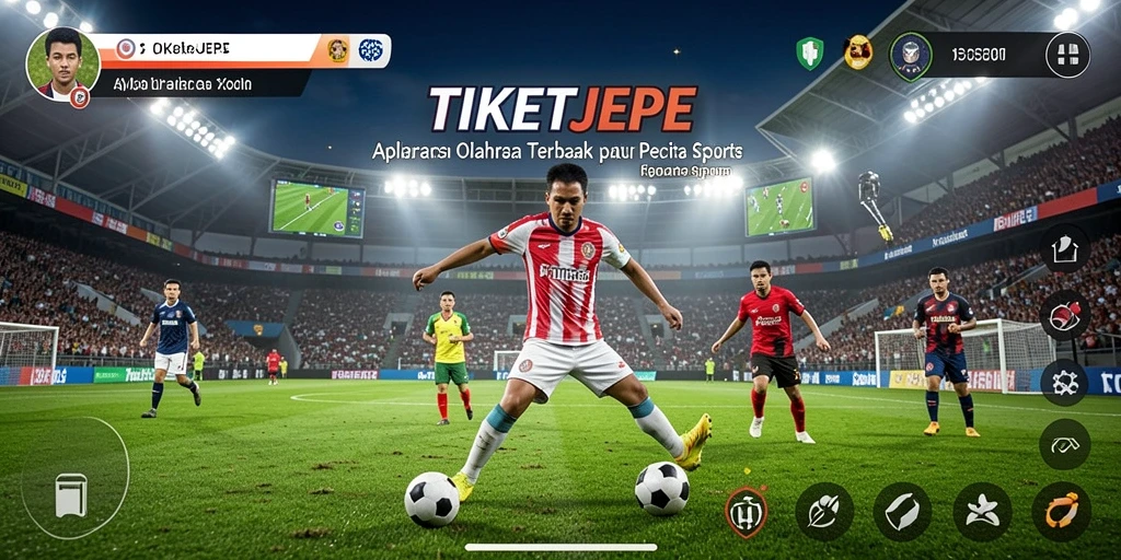 Tampilan gameplay olahraga yang menarik dan informatif.
